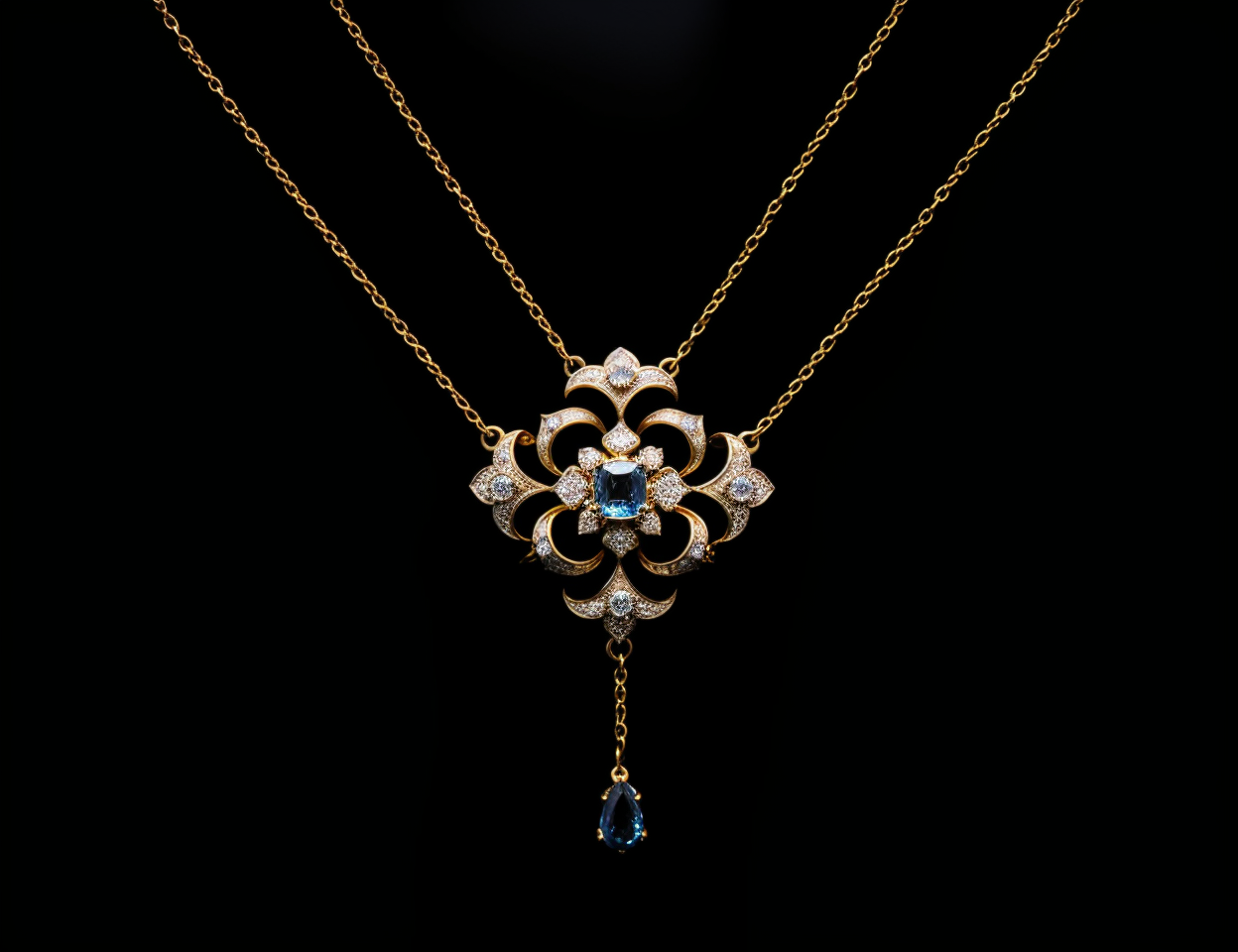 Gold Circular Pendant Necklace